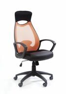 Офисное кресло Chairman 840 Россия черный пластик TW-66 оранжевый.