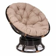 Кресло-качалка "PAPASAN" w 23/01 B/с подушкой/Antique brown (античный черно-коричневый), экошерсть Коричневый, 1811-5_