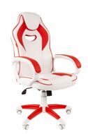 Офисное кресло Chairman game 16 Россия экопремиум белый/красный.