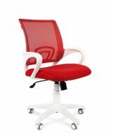 Офисное кресло Chairman 696 Россия белый пластик TW-19/TW-69 красный.