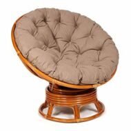 Кресло-качалка "PAPASAN" w 23/01 B/с подушкой/Cognac (коньяк), экошерсть Коричневый, 1811-5_