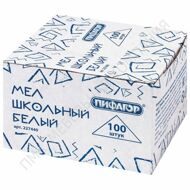 Мел белый ПИФАГОР, набор 100 шт., квадратный, 227440