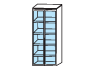 Шкаф со стеклом с алюм. рамкой 90x42xh206